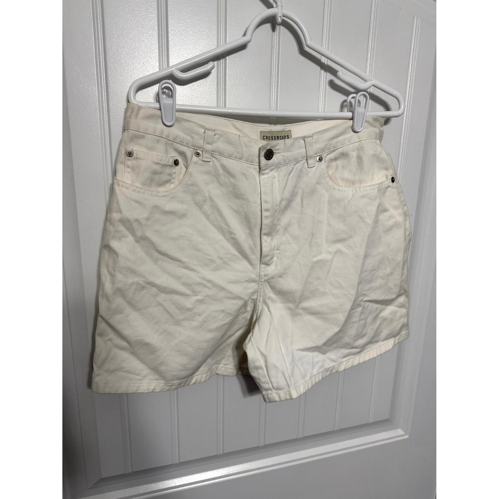 Crossroads Denim Shorts Womens 12M White High Waisted 100% Cotton Vintage Style